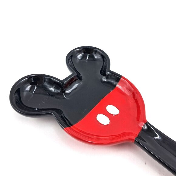 Disney Mickey Mouse Spoon Rest Jerry Leigh Ceramic Red Black - Picture 4 of 5